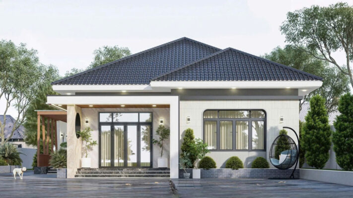 biệt thự 1 tầng mái Nhật