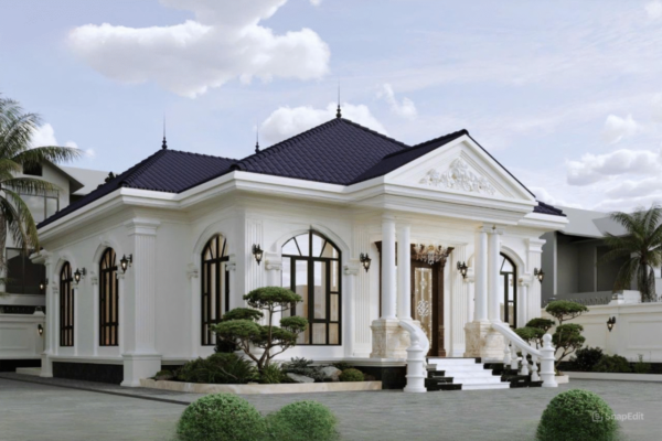 biệt thự 1 tầng mái Nhật tân cổ điển
