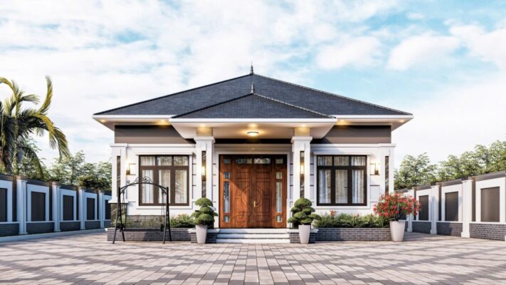 Biệt thự 1 tầng mái Nhật