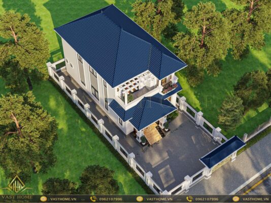 Biệt thự 2 tầng mái Nhật tân cổ điển