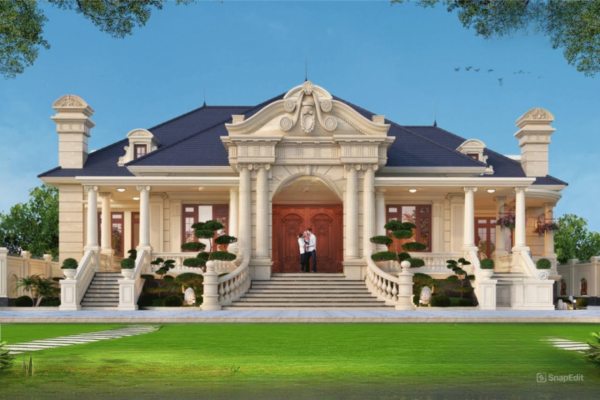 Biệt thự tân cổ điển 1 tầng mái Nhật