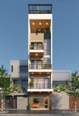 Nhà phố 5 tầng hiện đại