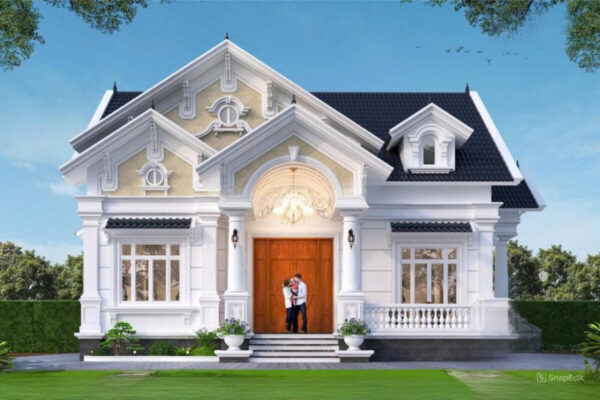 biệt thự 1 tầng tân cổ điển mái Nhật