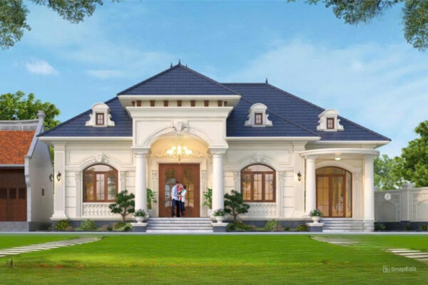 biệt thự 1 tầng tân cổ điển mái Nhật