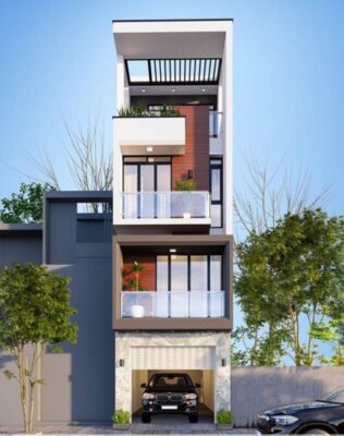 Nhà phố hiện đại 4 tầng có gara