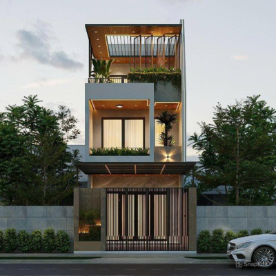 nhà phố hiện đại 2 tầng
