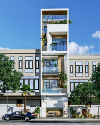 nhà phố 4 tầng hiện đại
