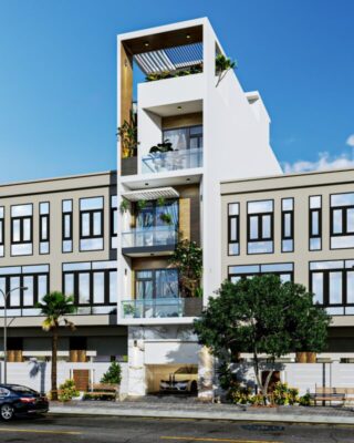nhà phố 4 tầng hiện đại