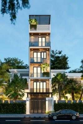 nhà phố 5 tầng hiện đại