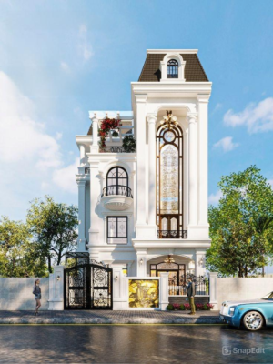 Mẫu Nhà Phố Tân Cổ Điển 3 Tầng Sang Trọng Chuẩn Phong Cách Châu Âu