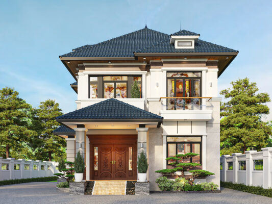 Biệt thự mái Nhật 2 tầng hiện đại – Không gian sống sang trọng