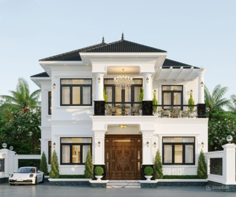 Biệt thự tân cổ điển 2 tầng mái Nhật