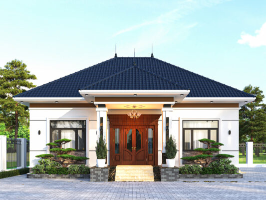 biệt thự vườn 1 tầng mái Nhật