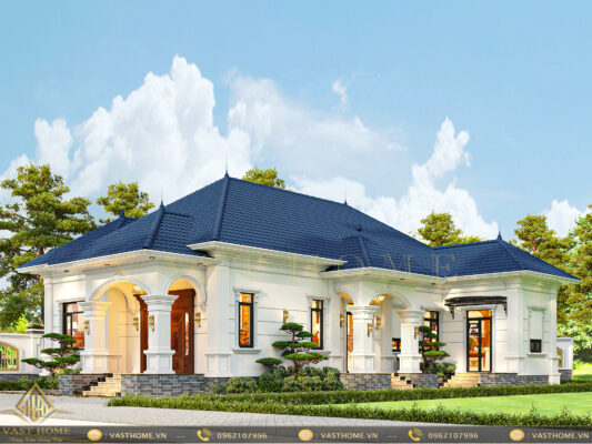 biệt thự 1 tầng mái Nhật tân cổ điển