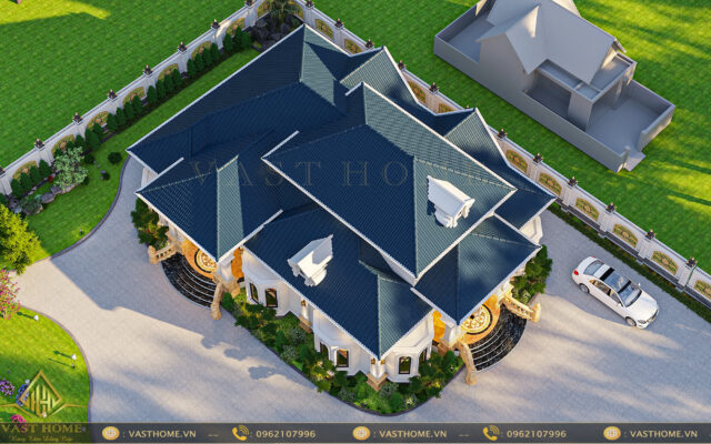 thiết kế biệt thự vườn 1 tầng mái Nhật