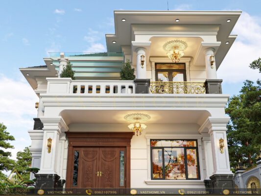 biệt thự 2 tầng mái Nhật tân cổ điển