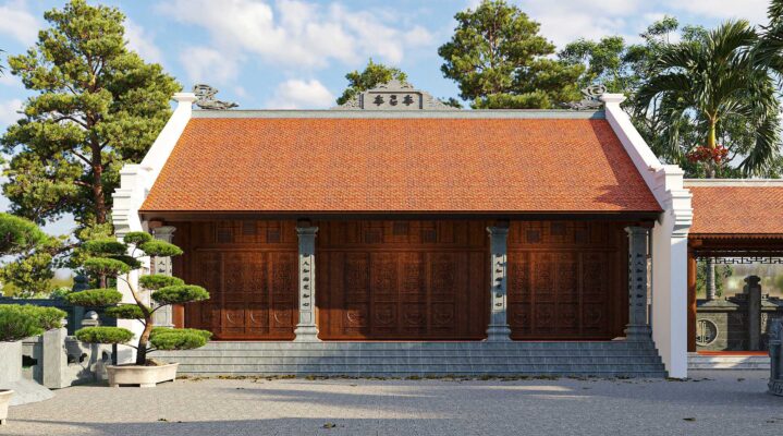 Mẫu Thiết Kế Nhà Thờ Họ 3 Gian Truyền Thống Đẹp Chuẩn Phong Thủy